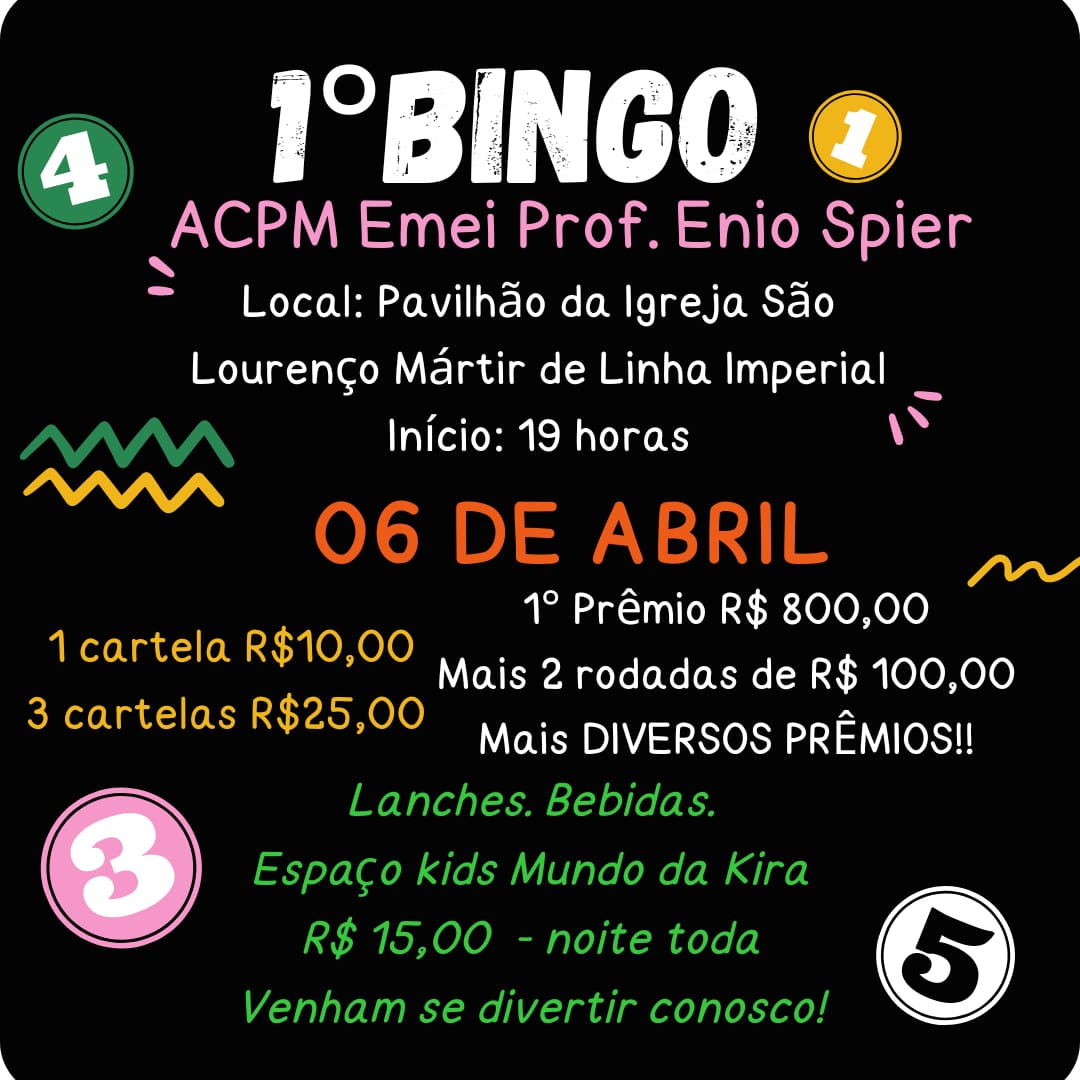 1° Bingo ACPM Emei Prof. Enio Spier